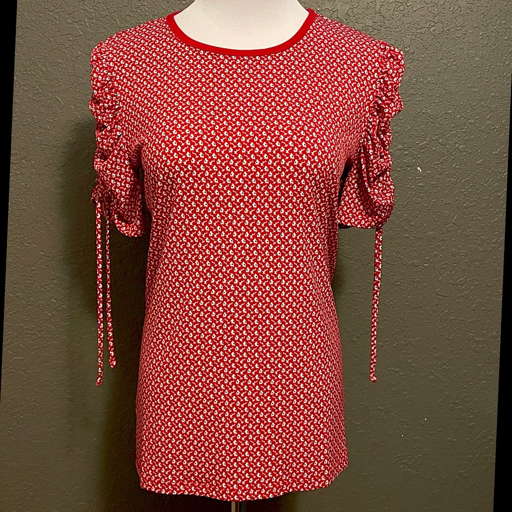 Michael Kors Ruched Sleeve Top